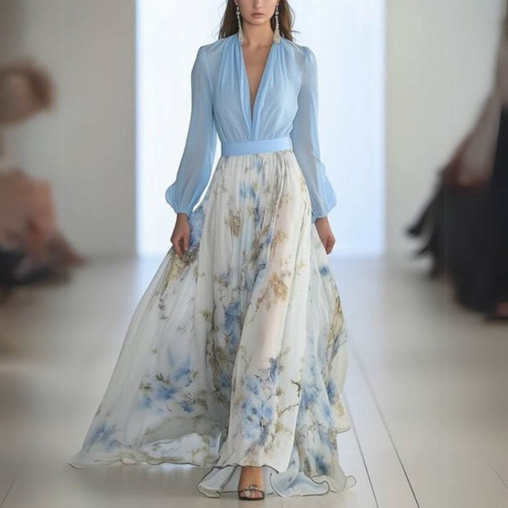 Marchmel | Robe longue pour femme avec décolleté floral