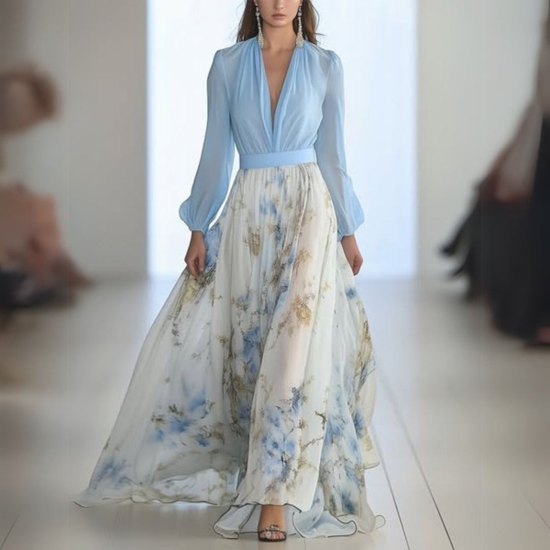 Marchmel | Robe longue pour femme avec décolleté floral