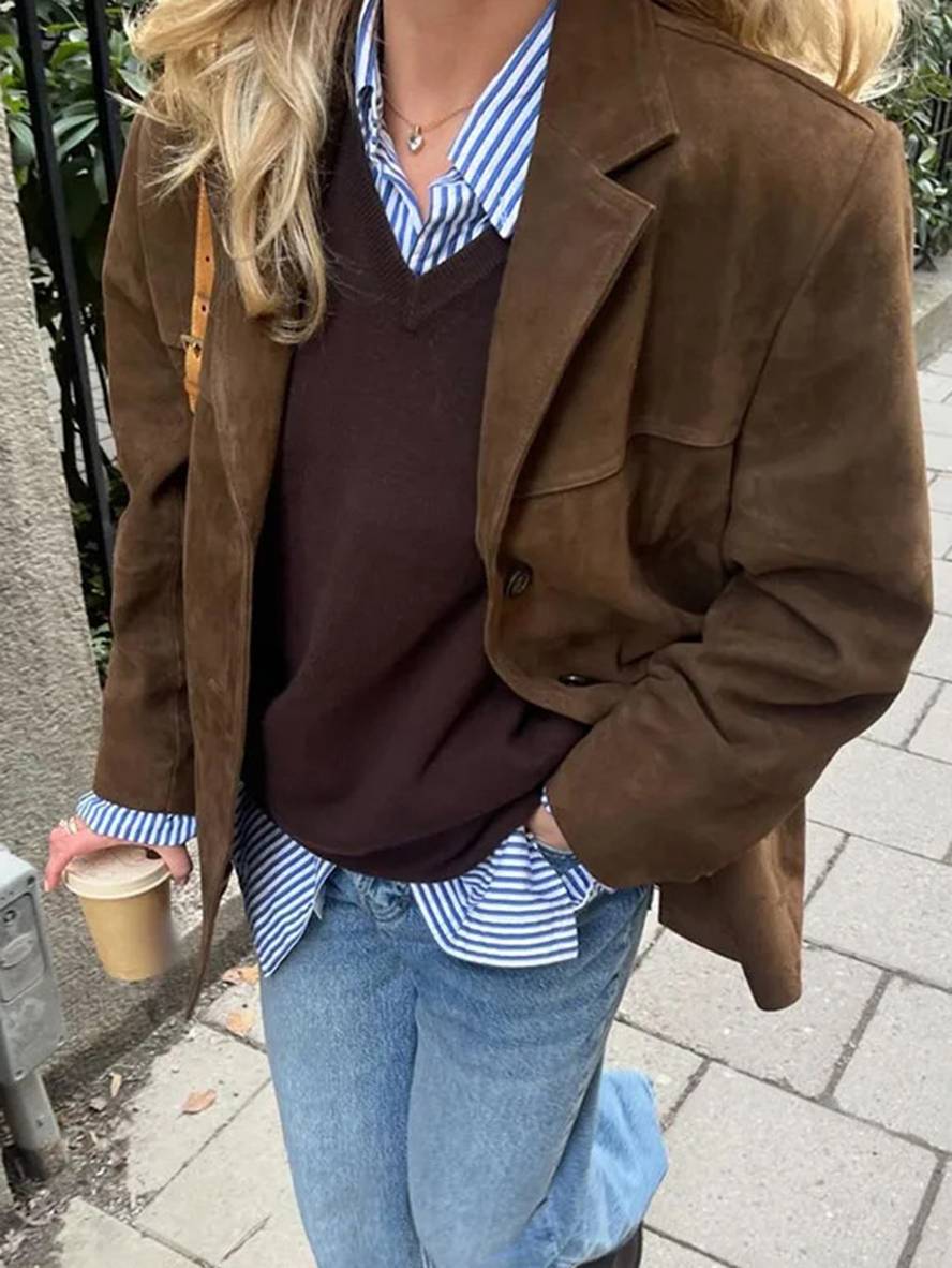 Marchmel | Femme Veste Daim Veltora Luxe Automne