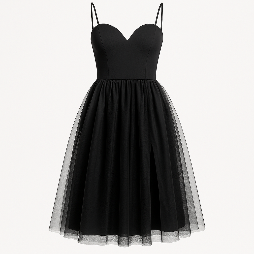 Robe bustier en tulle à fines bretelles pour femmes