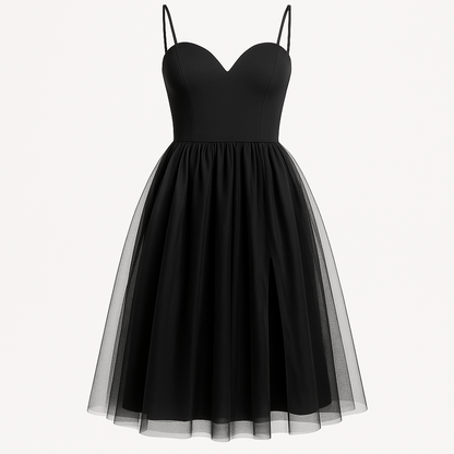 Robe bustier en tulle à fines bretelles pour femmes