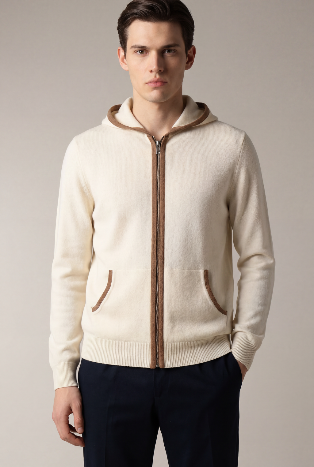 Hoodie Santoni Extrafine Crème