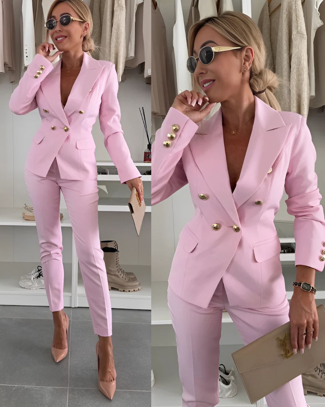 Marchmel | Ensemble pantalon femme double boutonnage silhouette ajustée