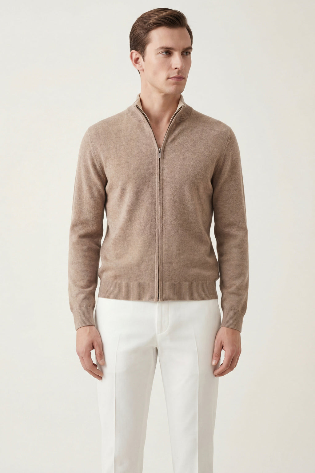 Renardo Zip Up Caramel