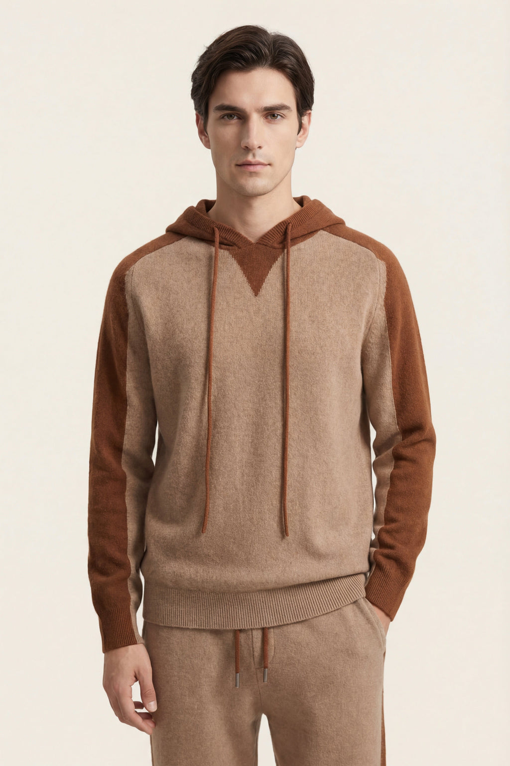 Ensemble de Sport en Cachemire Jaquard Beige