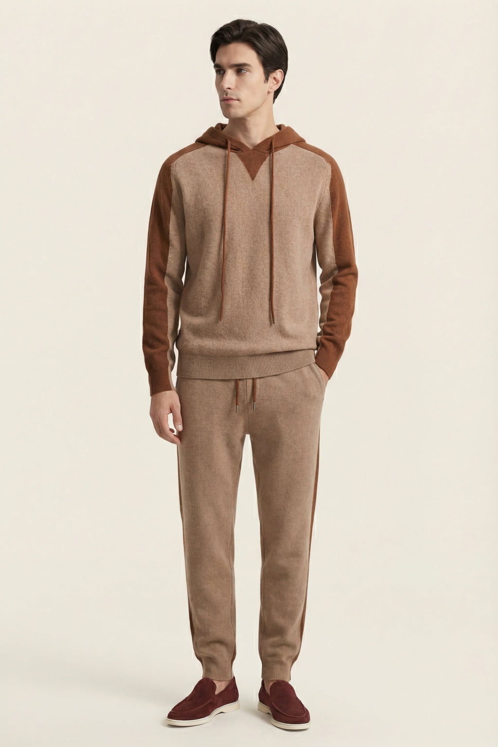 Ensemble de Sport en Cachemire Jaquard Beige