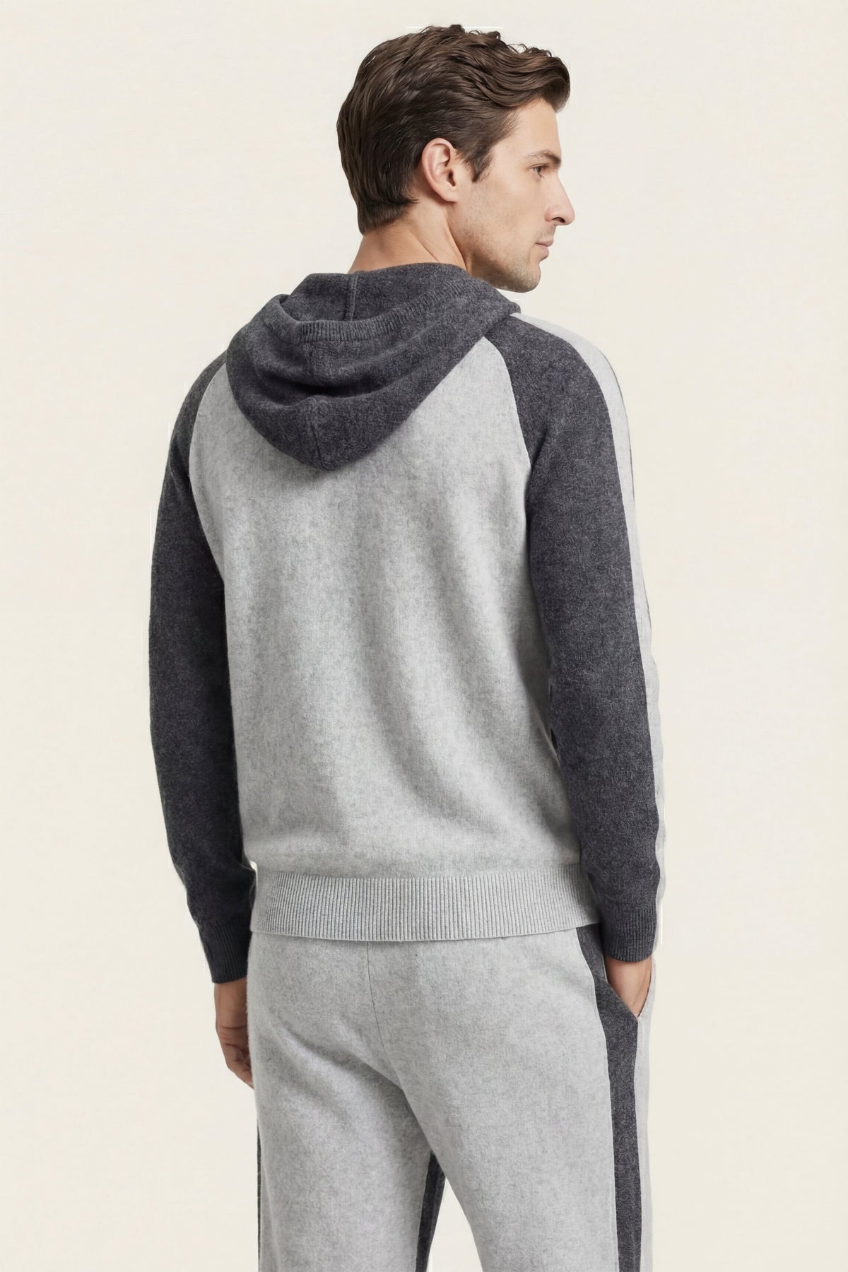 Ensemble de survêtement en cachemire Jaquard Gris