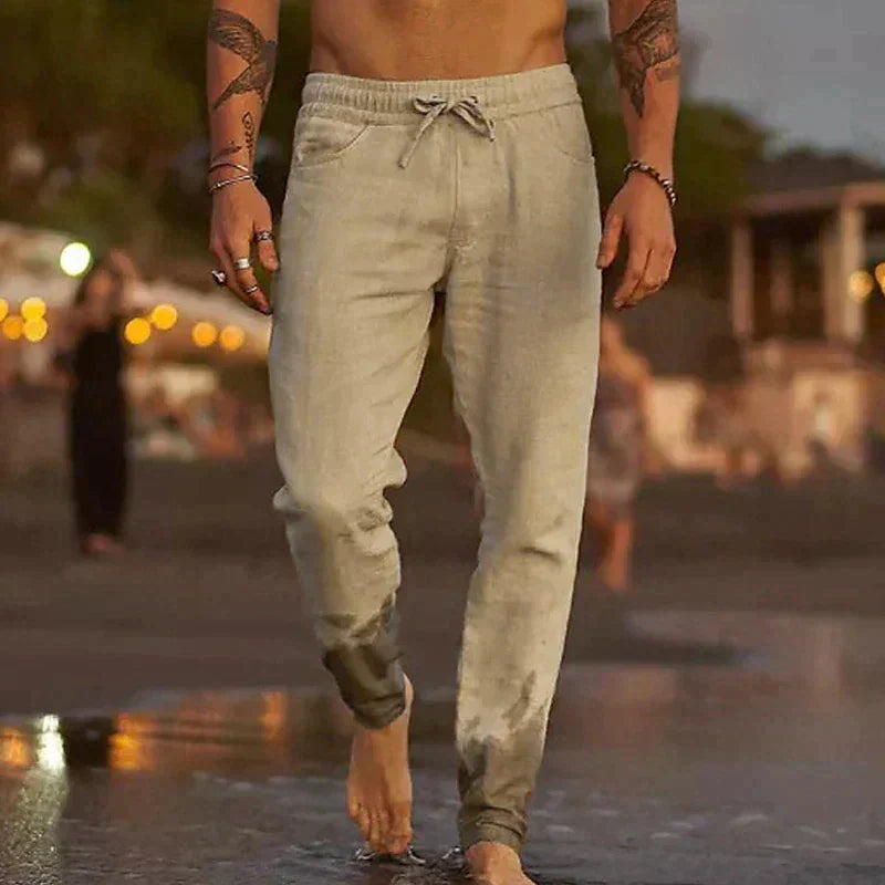 PANTALONI DA SPIAGGIA IN LINO