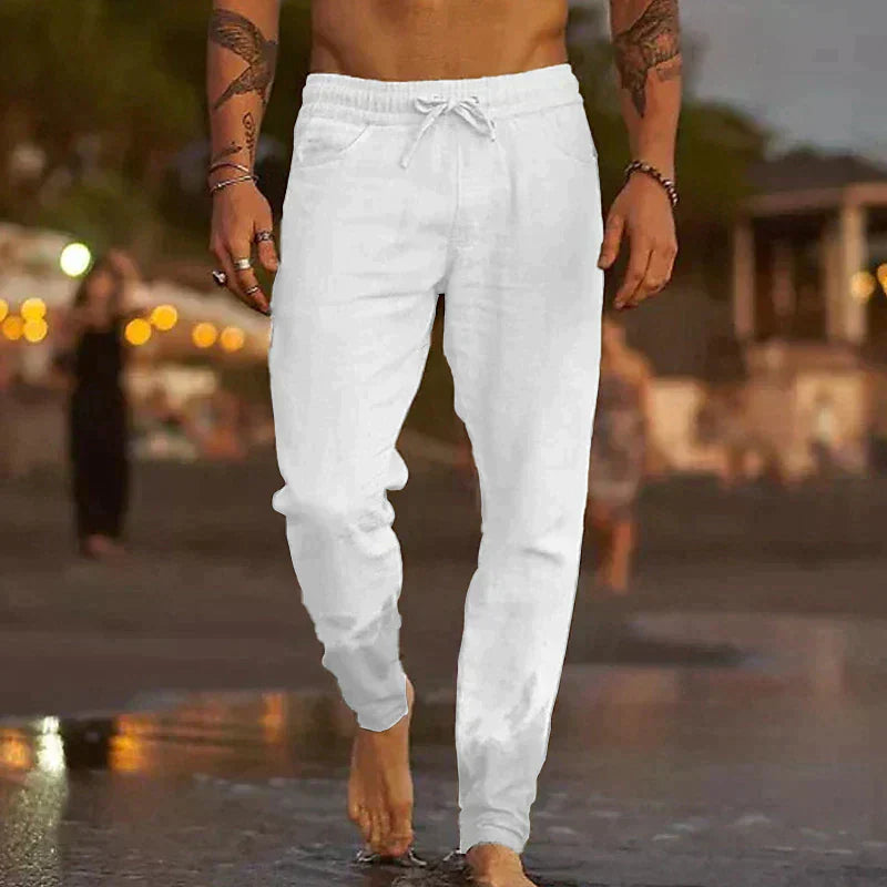 PANTALONI DA SPIAGGIA IN LINO