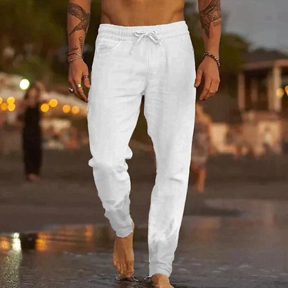 PANTALONI DA SPIAGGIA IN LINO