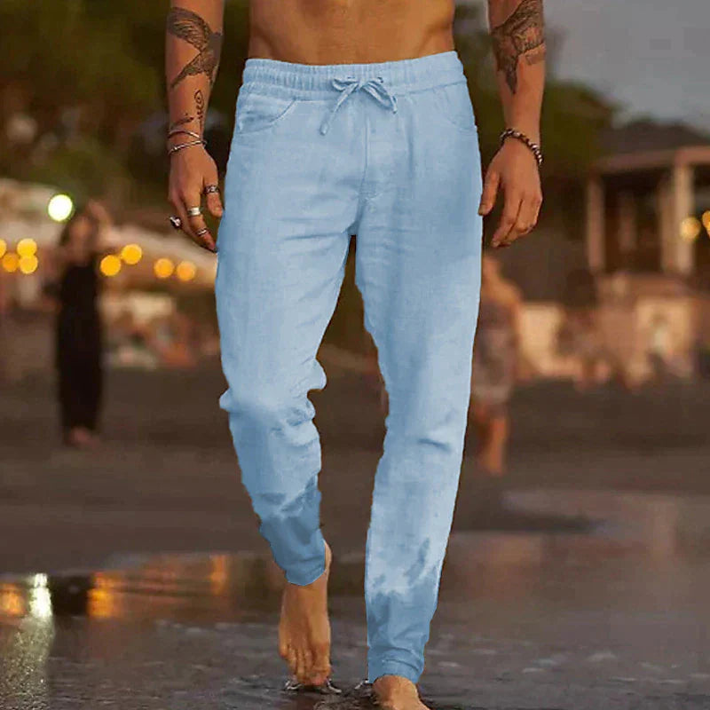 PANTALONI DA SPIAGGIA IN LINO