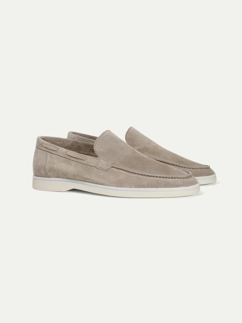 Mocassin Classique en Suède Gris Clair
