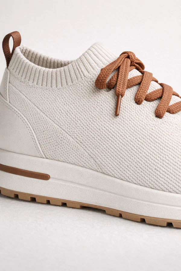 Marchmel | Uomo Sneakers Attive in Maglia Avorio Chiaro