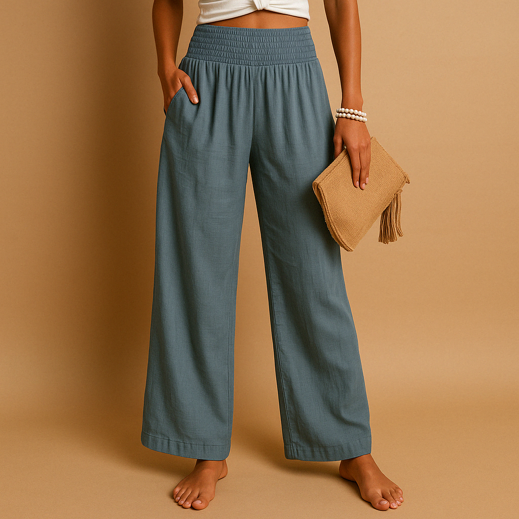 Loïs | Elegant Linen Autumn Pants with Comfortable Elastic Waist for Ladies