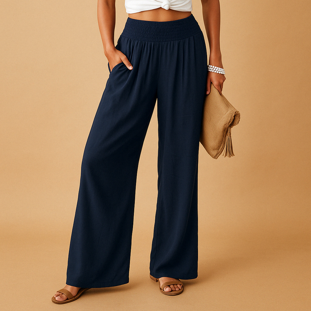 Marchmel | Femme Pantalon Lin Élégant Taille Élastique Automne