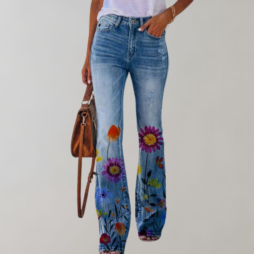 Marchmel | Femme Jeans Coupe Évasée Imprimés Fleurs Papillons