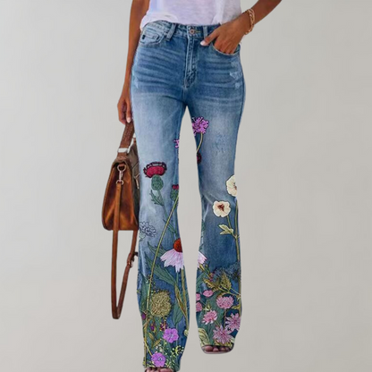 Marchmel | Femme Jeans Coupe Évasée Imprimés Fleurs Papillons