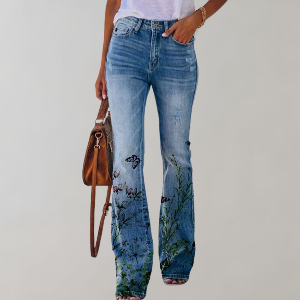 Marchmel | Femme Jeans Coupe Évasée Imprimés Fleurs Papillons