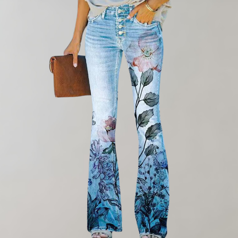 Marchmel | Femme Jeans Coupe Évasée Imprimés Fleurs Papillons