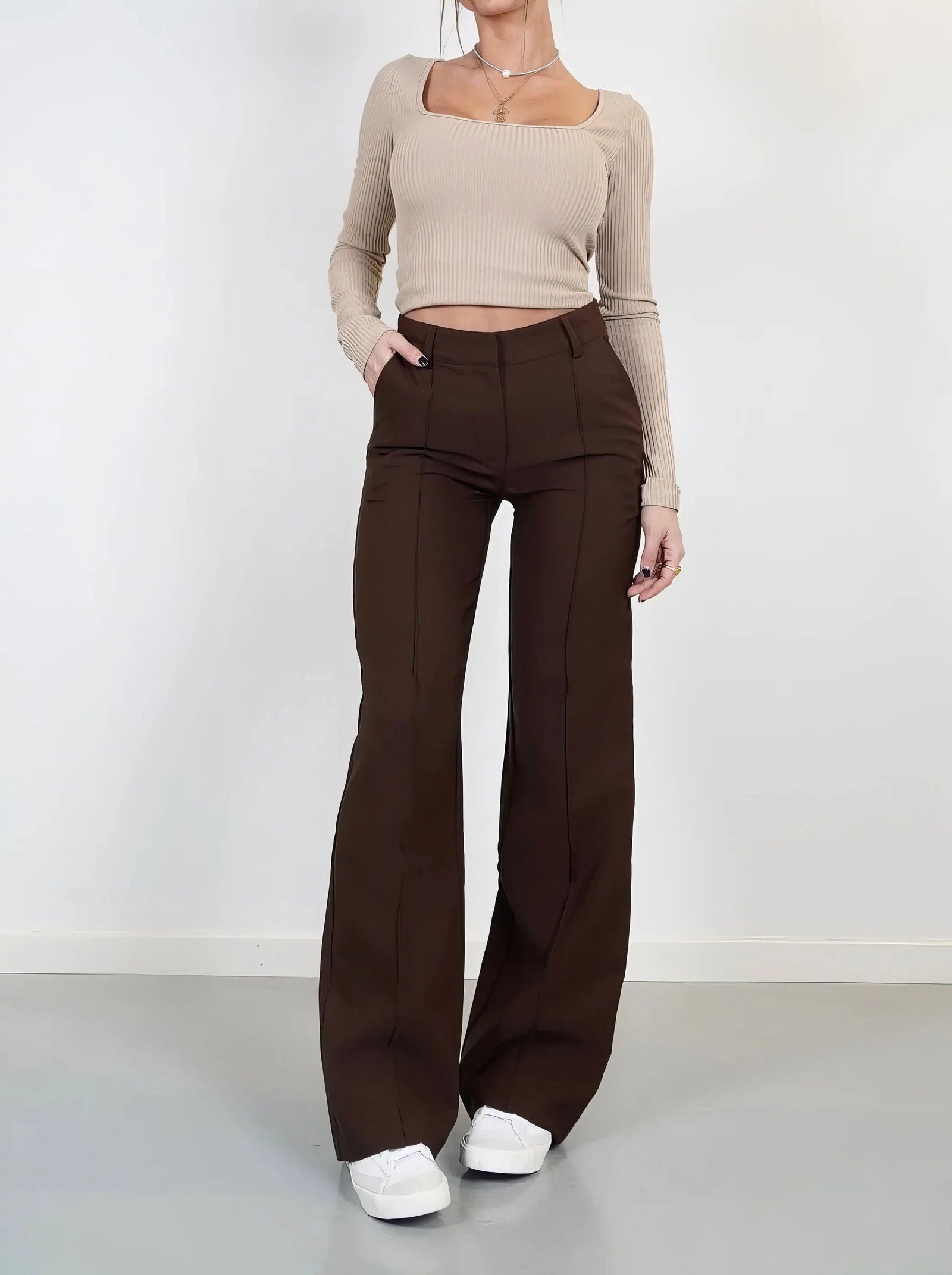 Marchmel | Femme Pantalon Amy Coupe Large Chic Automne