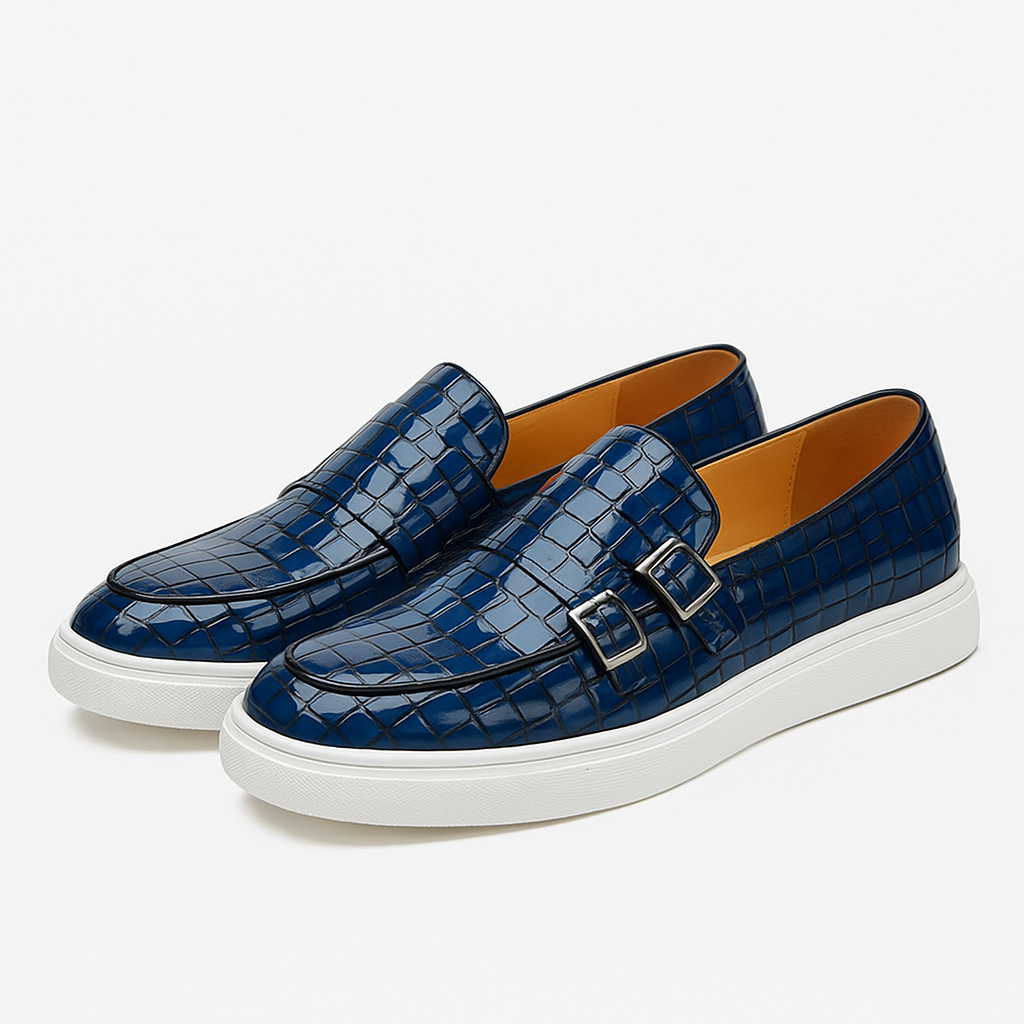 Marchmel | Homme Mocassins à double boucle en cuir croco