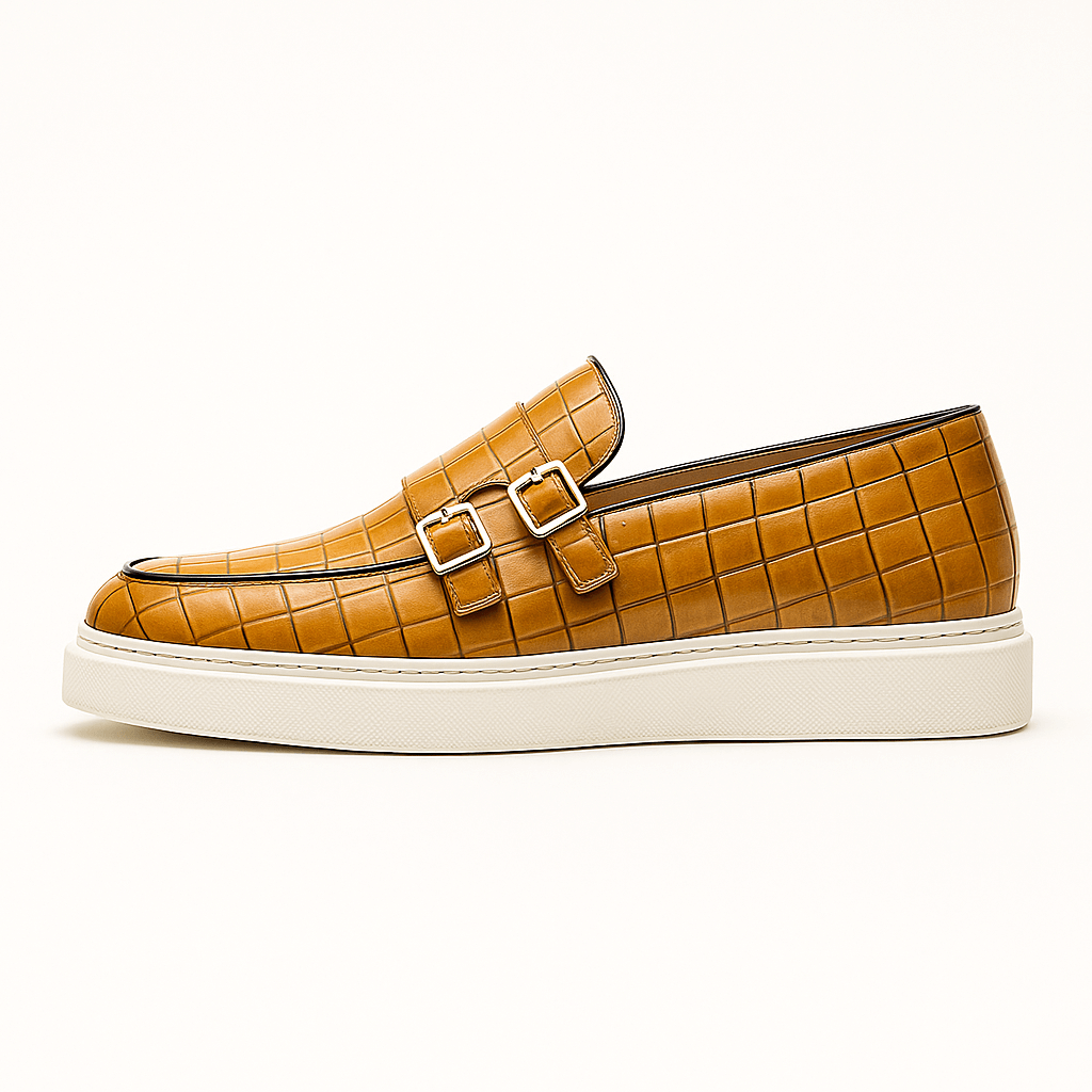 Marchmel | Homme Mocassins à double boucle en cuir croco