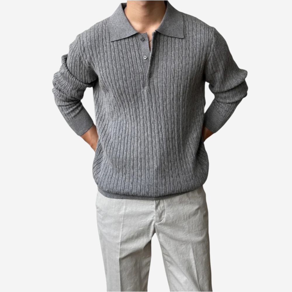 Marchmel | Homme Pull Polo en Maille Tressée