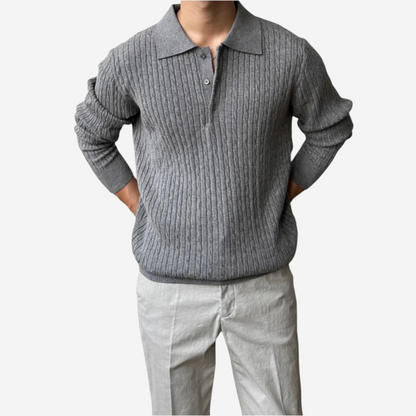 Marchmel | Homme Pull Polo en Maille Tressée