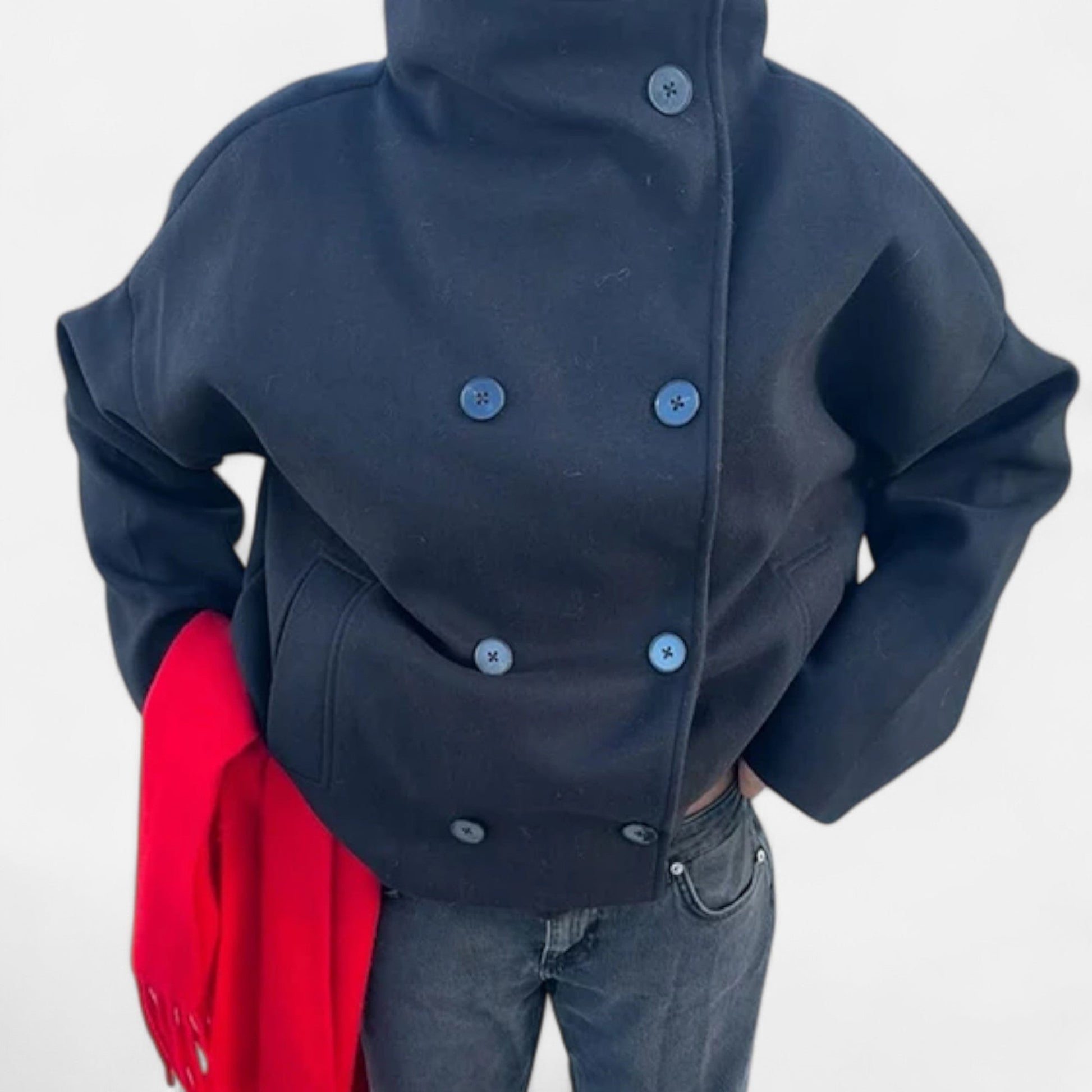 Marchmel | Manteau Court Femme Col Haut Chic