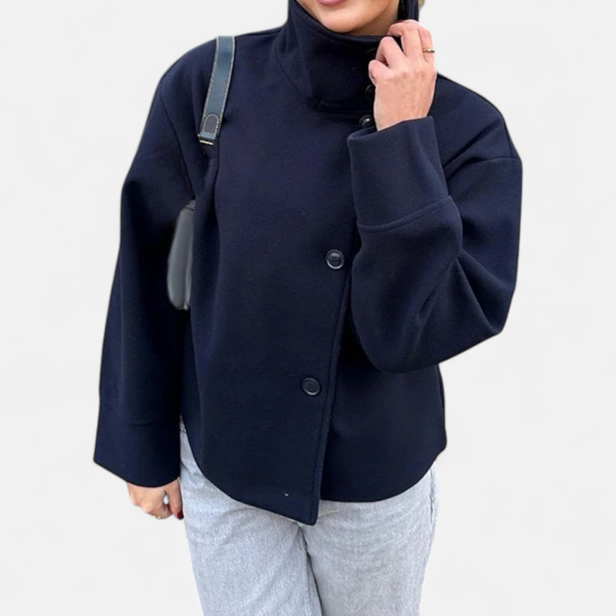 Marchmel | Manteau Court Femme Col Haut Chic