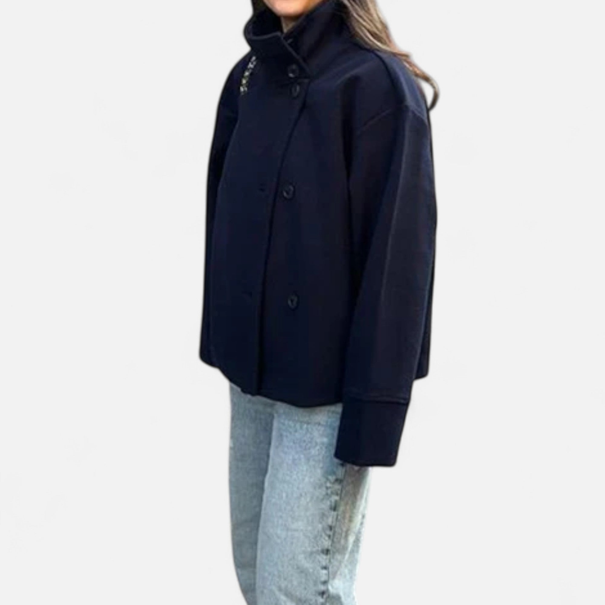 Marchmel | Manteau Court Femme Col Haut Chic
