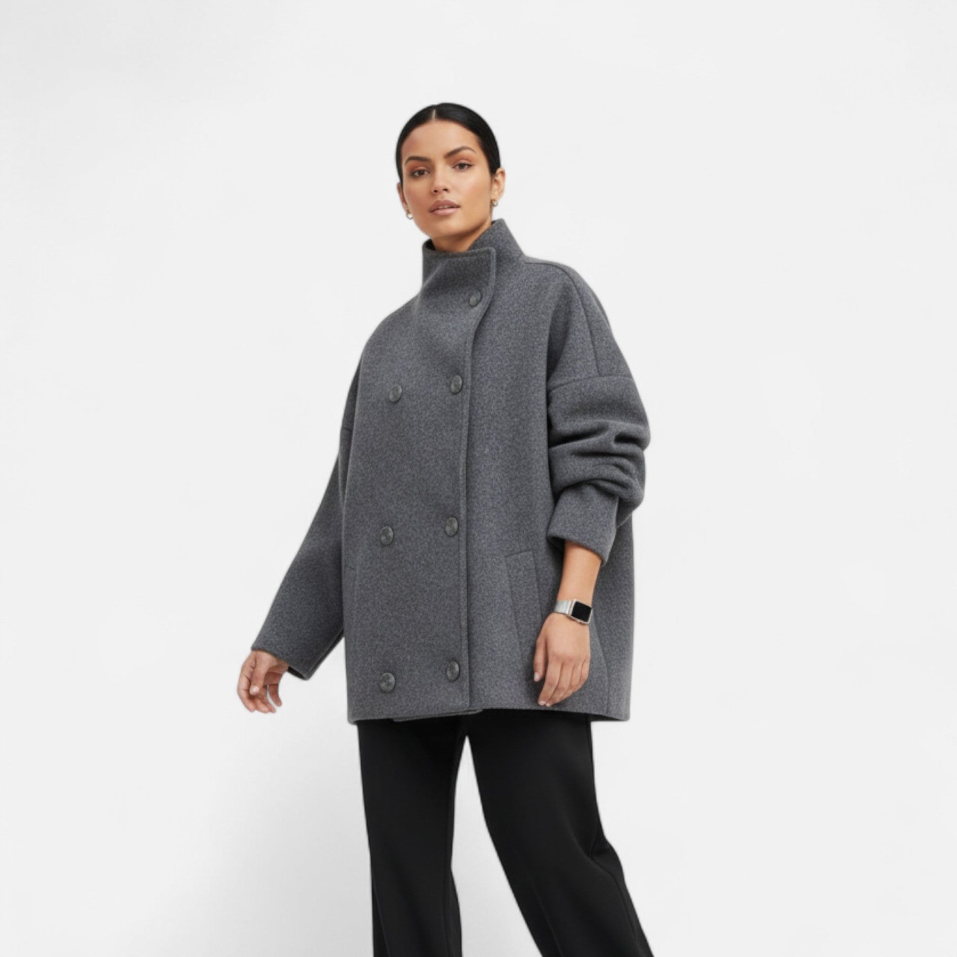 Marchmel | Manteau Court Femme Col Haut Chic