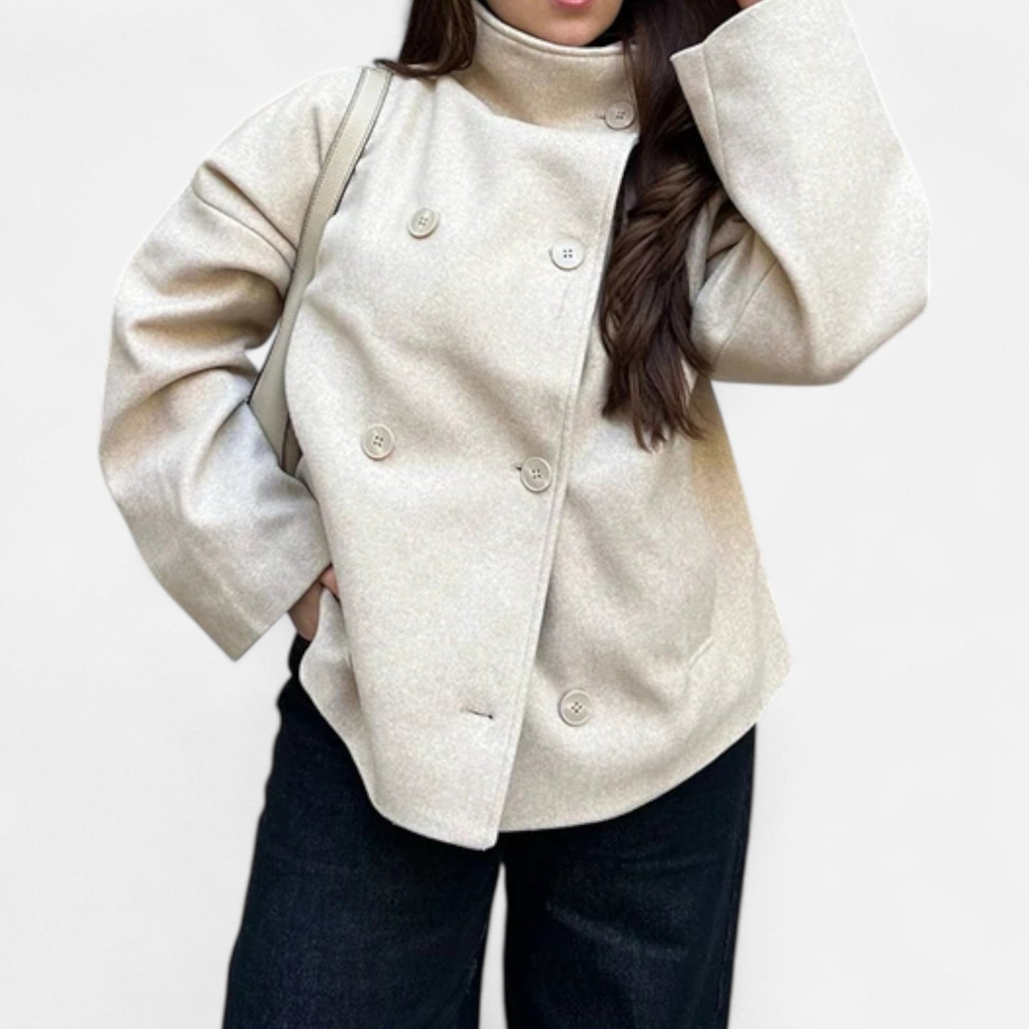 Marchmel | Manteau Court Femme Col Haut Chic