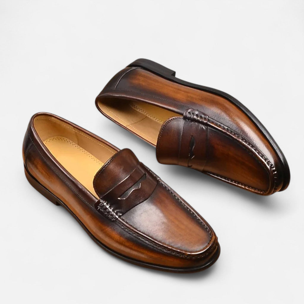 Marchmel | Mocassins Penny en Cuir pour Homme – Élégance Noire à Enfiler pour le Bureau & les Occasions