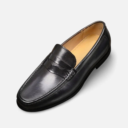 Marchmel | Mocassins Penny en Cuir pour Homme – Élégance Noire à Enfiler pour le Bureau & les Occasions