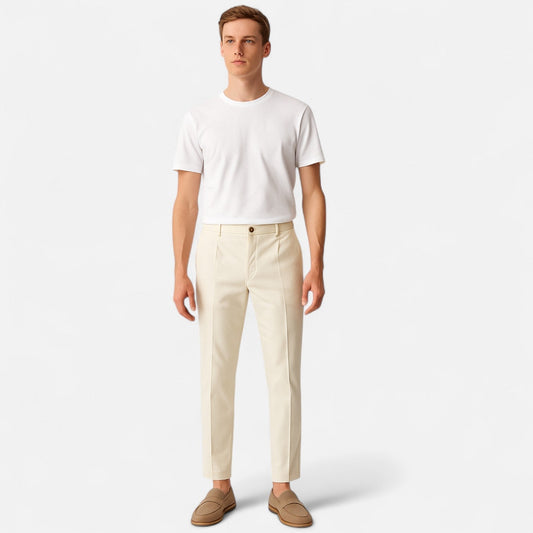 Marchmel | Pantalon Chino Coupe Droite pour Homme – Mélange de Coton à Jambe Classique