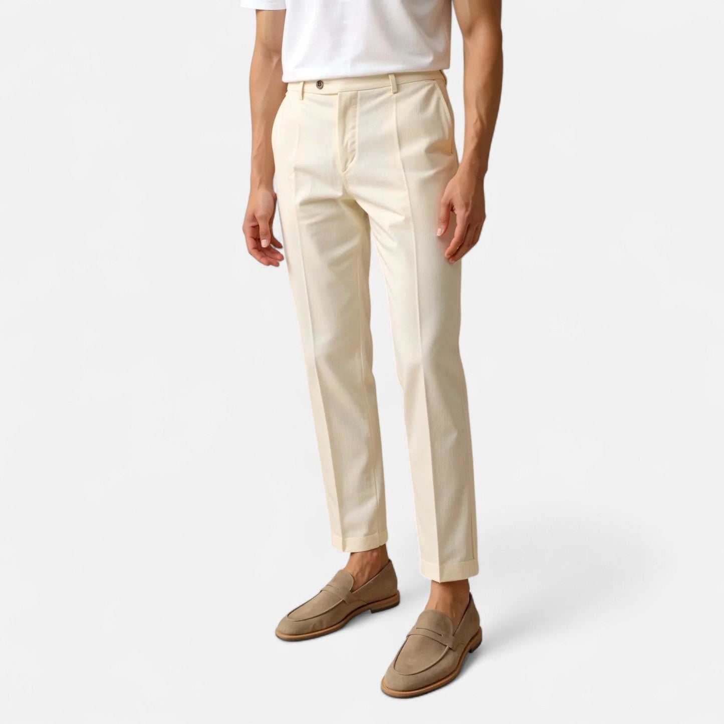 Marchmel | Pantalon Chino Coupe Droite pour Homme – Mélange de Coton à Jambe Classique