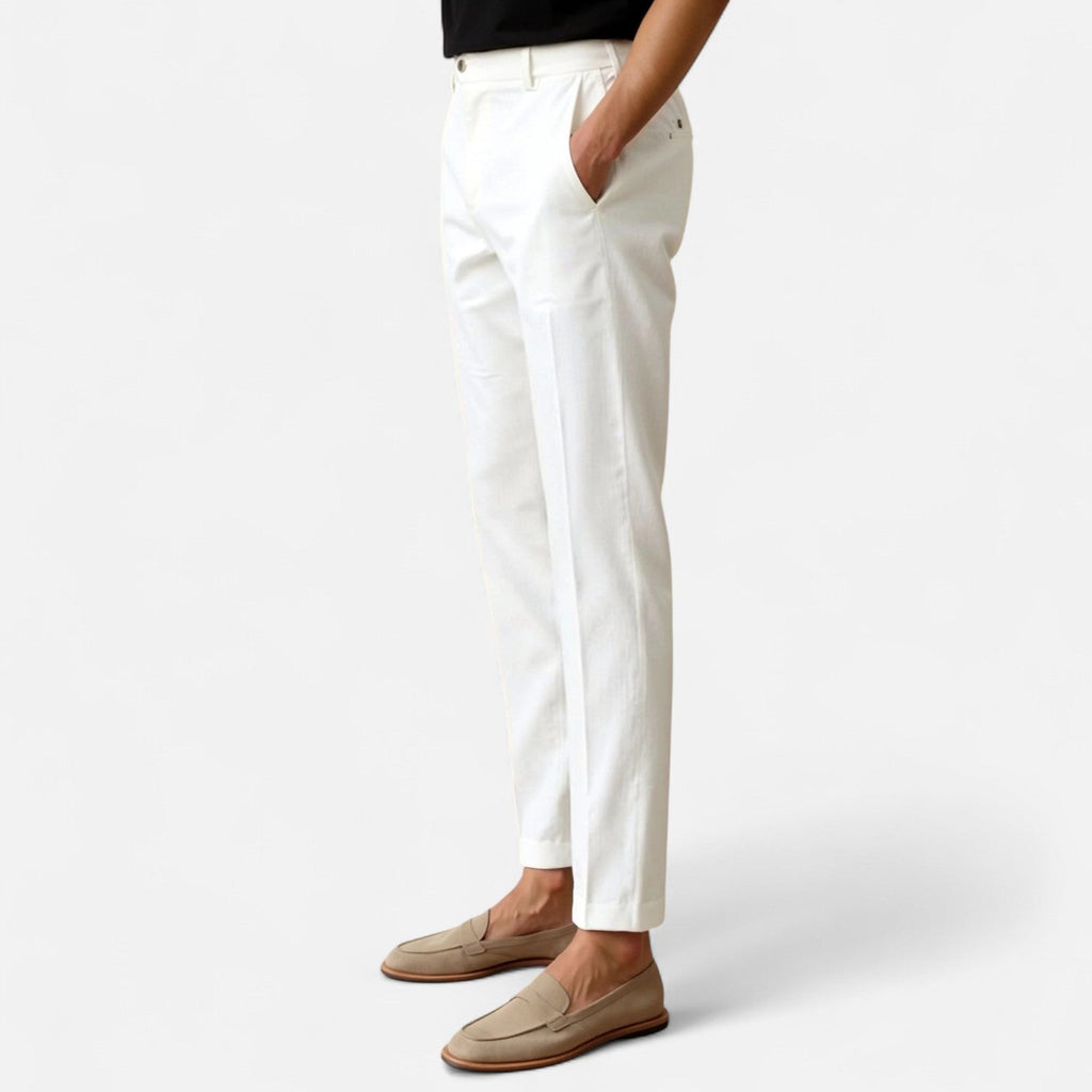 Marchmel | Pantalon Chino Coupe Droite pour Homme – Mélange de Coton à Jambe Classique