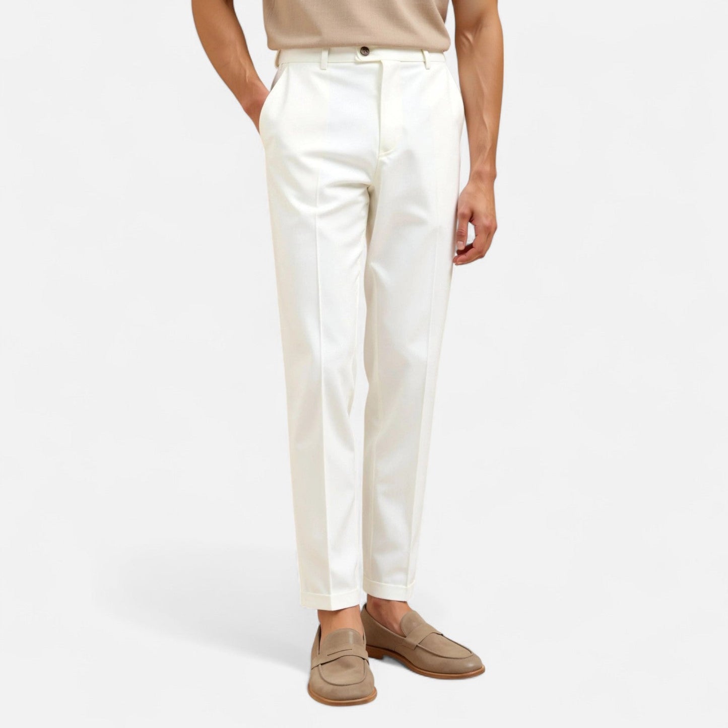 Marchmel | Pantalon Chino Coupe Droite pour Homme – Mélange de Coton à Jambe Classique
