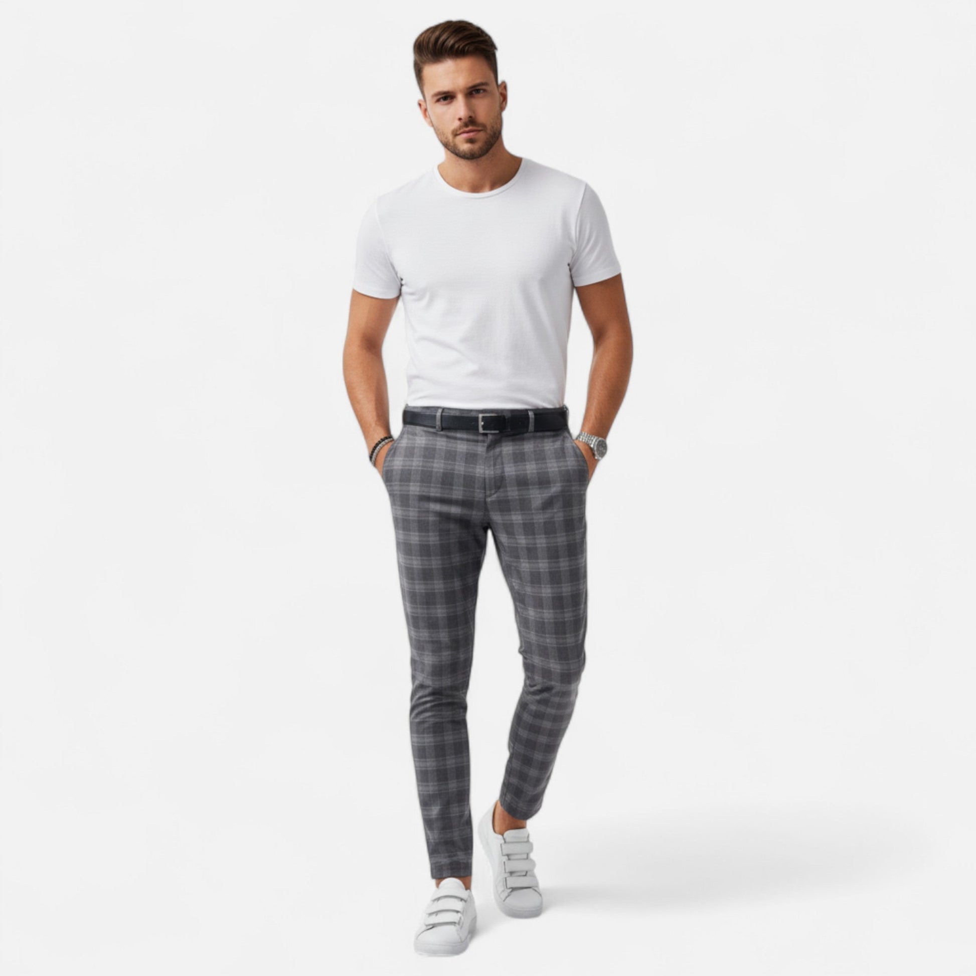 Marchmel | Pantalon Chino Homme à Carreaux Élégance Premium