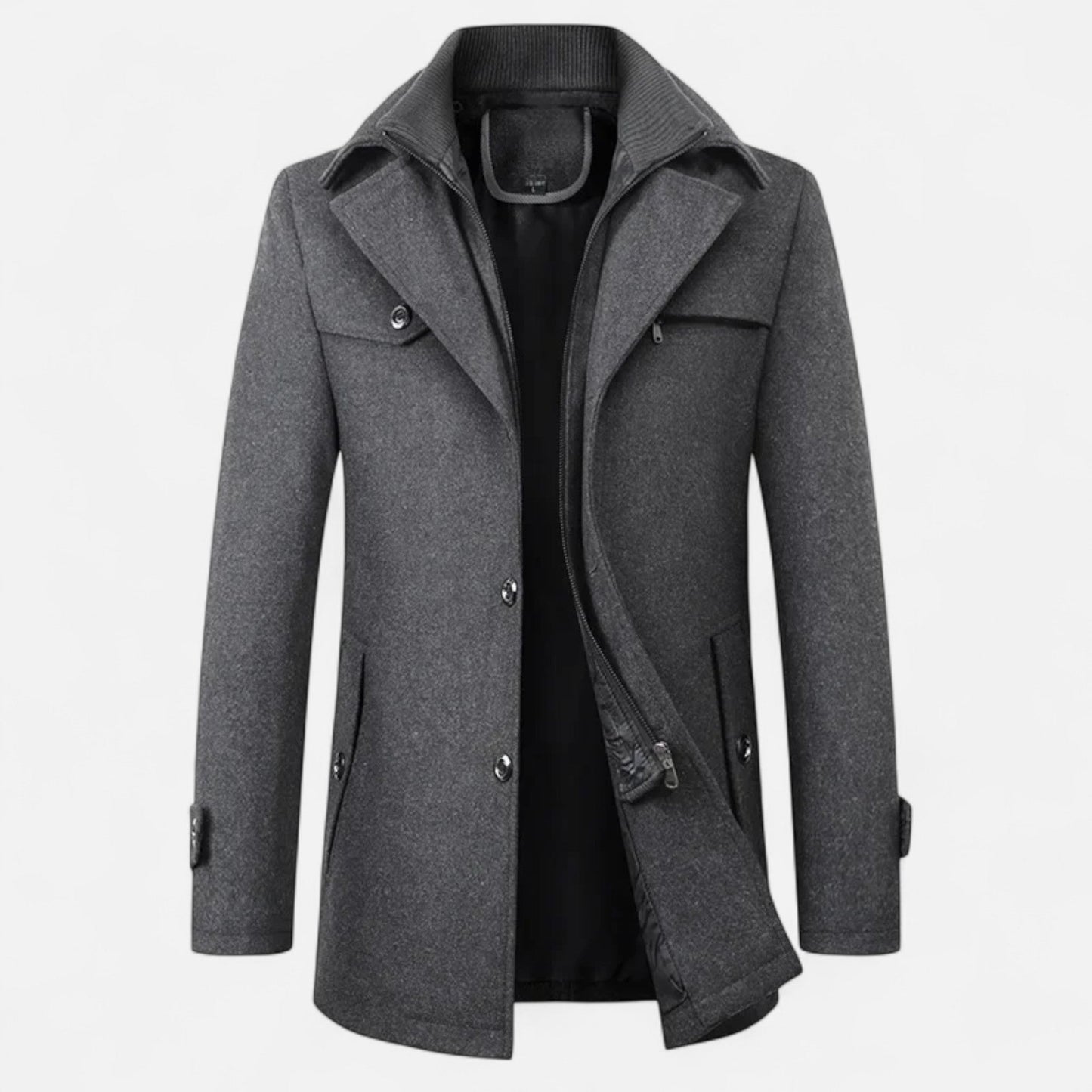 Marchmel | Trench Homme Laine Col Double Zippé