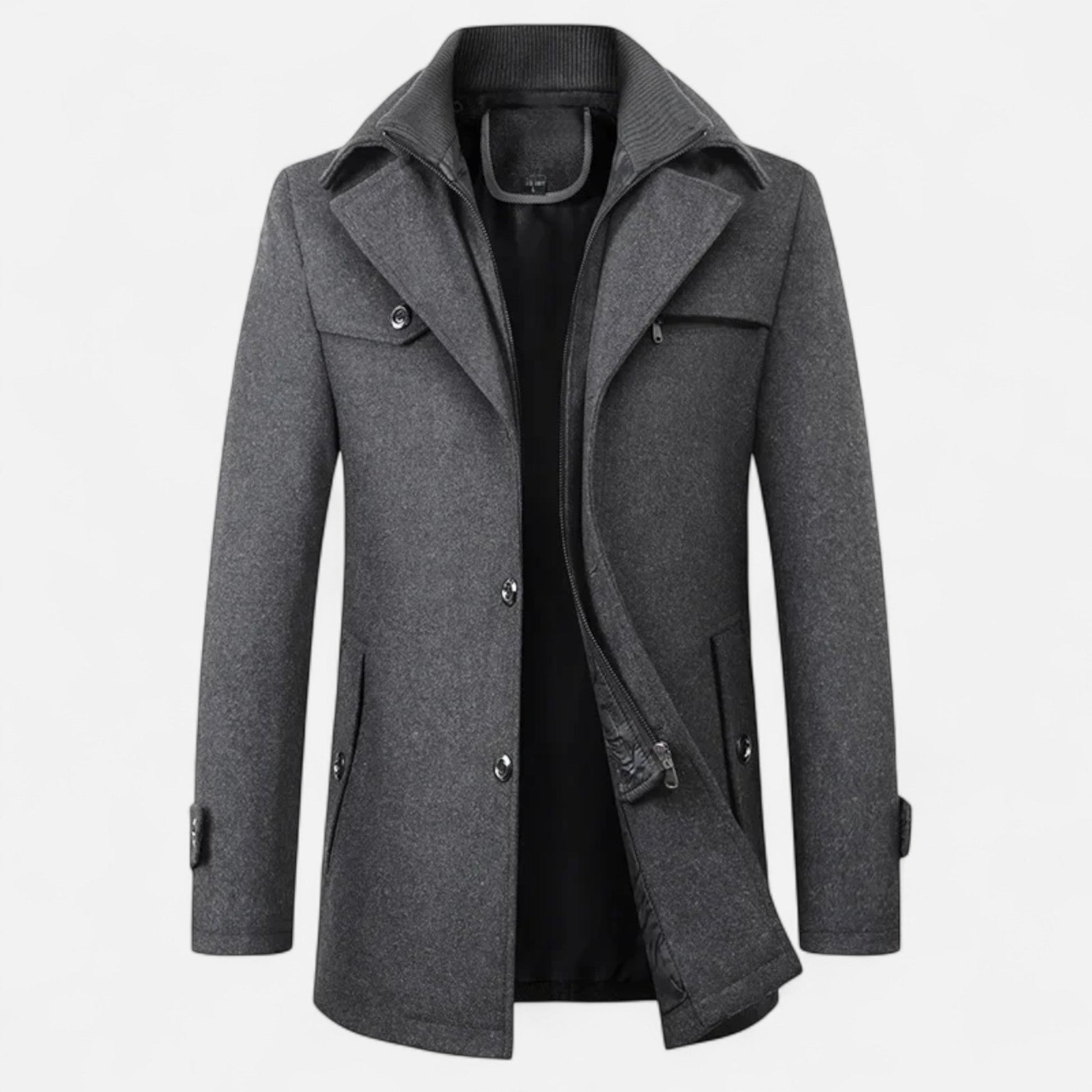 Marchmel | Trench Homme Laine Col Double Zippé