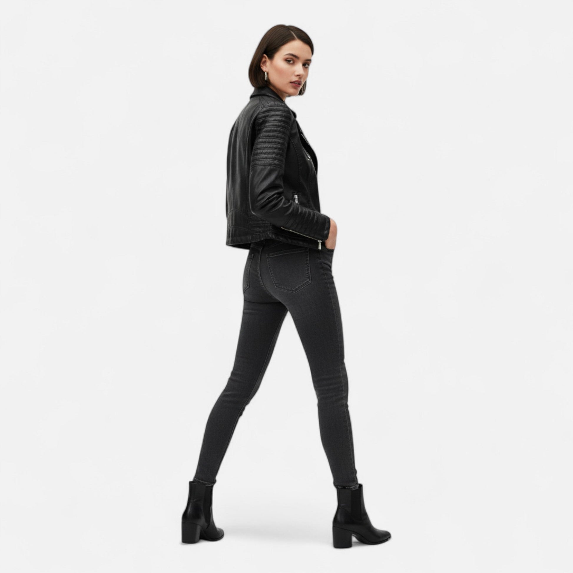 Marchmel | Veste Femme Intemporelle en Cuir Design Biker
