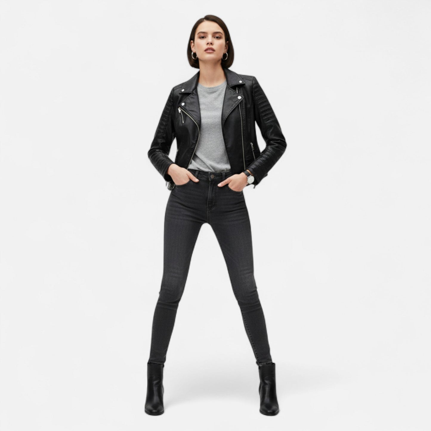 Marchmel | Veste Femme Intemporelle en Cuir Design Biker