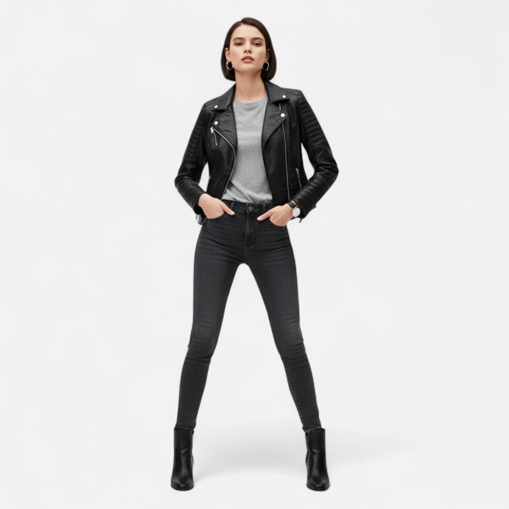 Marchmel | Veste Femme Intemporelle en Cuir Design Biker