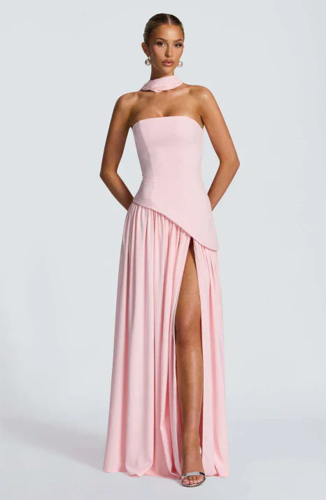Marchmel | Abito lungo donna taglio senza spalline silhouette fluida