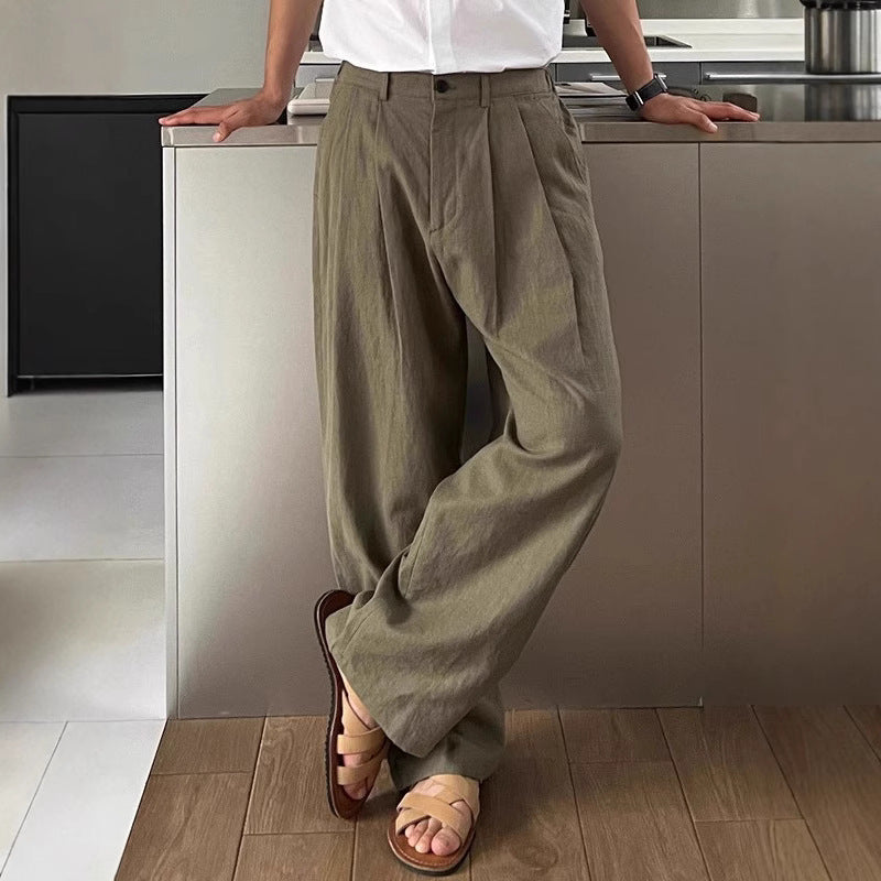 LOUIS | PANTALONI DI LINO A GAMBE LARGHE