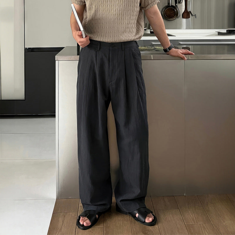 LOUIS | PANTALONI DI LINO A GAMBE LARGHE