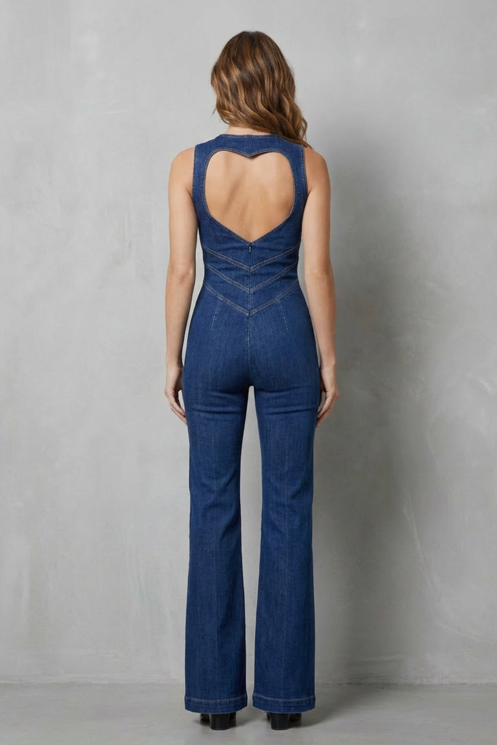 Marchmel | Femme Combinaison en denim à zip avant sculpté