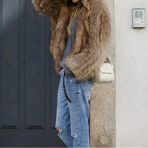 Marchmel | Femme Manteau Fourrure Douce Hiver